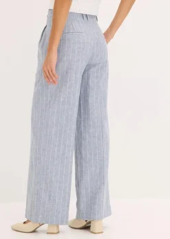 Bundfaltenhose mit Leinenanteil