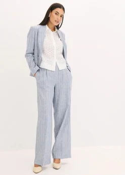 Bundfaltenhose mit Leinenanteil