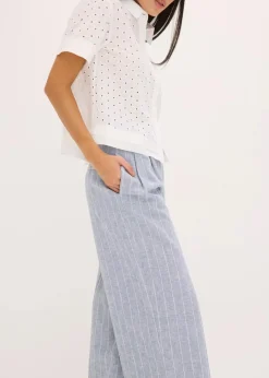 Bundfaltenhose mit Leinenanteil