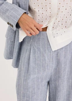 Bundfaltenhose mit Leinenanteil