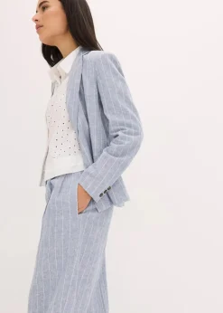 Bundfaltenhose mit Leinenanteil