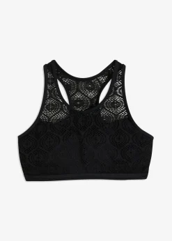 Bustier-Bikinioberteil mit Spitze