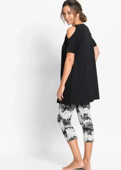 Capri Pyjama mit kurzen Ärmeln