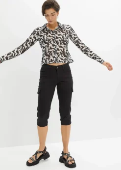 Capri-Hose aus elastischem Baumwoll-Mix