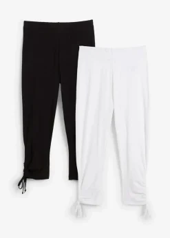 Capri-Leggings mit Raffung (2er Pack)
