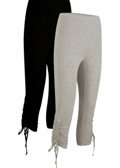 Capri-Leggings mit Raffung (2er Pack)