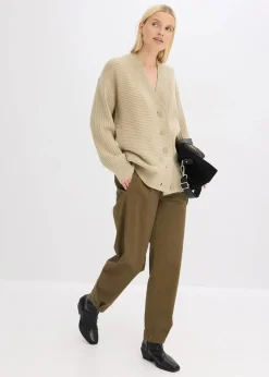 Cardigan mit Rippstrickmuster