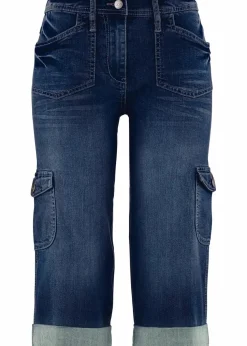 Cargo Jeans, Mid Waist, Stretch