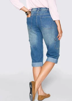 Cargo Jeans, Mid Waist, Stretch