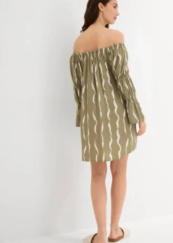 Carmen-Kleid aus fließender Viskose