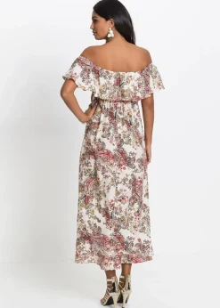 Carmen-Kleid aus fließender Viskose