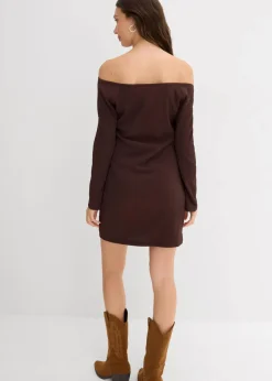 Carmen-Kleid aus strukturiertem Crêpe