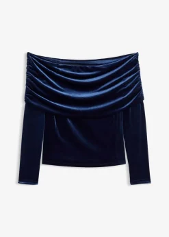 Carmenshirt aus softem Samt