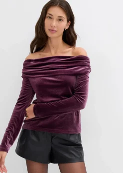 Carmenshirt aus softem Samt