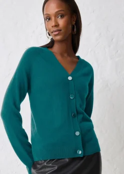 Cashmerestrickjacke mit Good Cashmere Standard®-Anteil