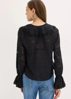 Chiffonbluse mit leichter Transparenz