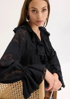 Chiffonbluse mit leichter Transparenz