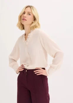 Chiffonbluse mit Rüschen