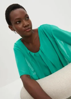 Chiffonbluse mit Untertop