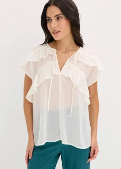 Chiffonbluse mit Volants