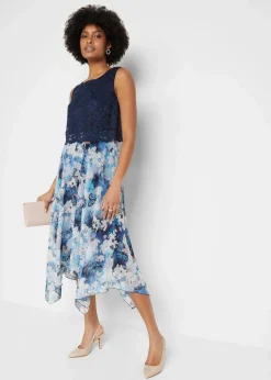 Chiffonkleid mit feiner Spitze