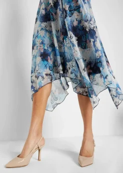 Chiffonkleid mit feiner Spitze