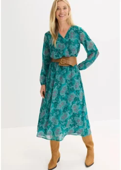 Chiffonkleid mit Paisley-Druck
