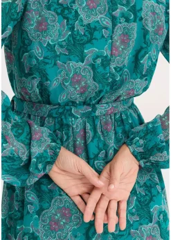 Chiffonkleid mit Paisley-Druck