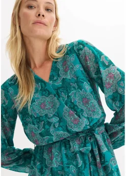 Chiffonkleid mit Paisley-Druck
