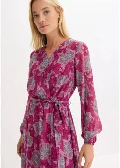 Chiffonkleid mit Paisley-Druck