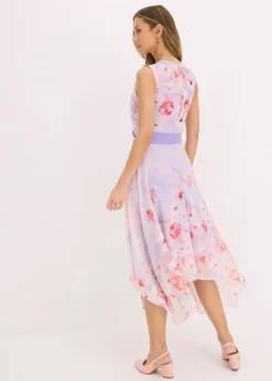 Chiffonkleid mit Zipfelsaum und Bindeband