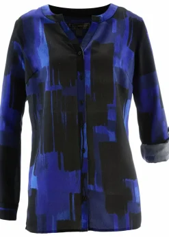 Chiffon-Longbluse mit Druck