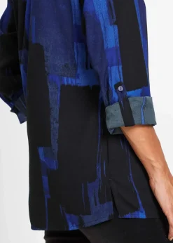 Chiffon-Longbluse mit Druck