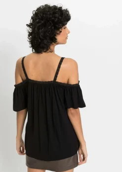 Cold-Shoulder-Shirt aus softer Viskose