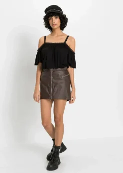 Cold-Shoulder-Shirt aus softer Viskose