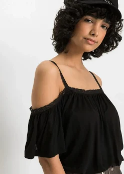 Cold-Shoulder-Shirt aus softer Viskose