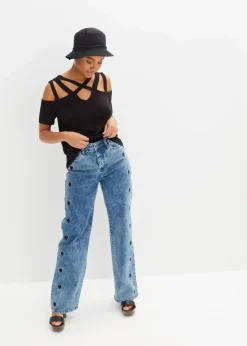 Cold-Shoulder-Shirt aus softer Viskose