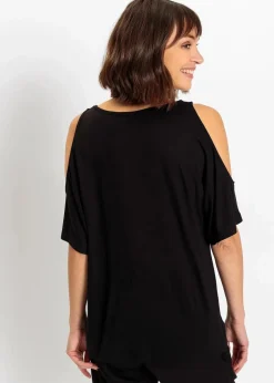 Cold-Shoulder-Shirt aus Viskose