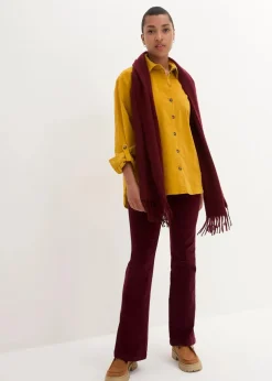 Cord-Hemd mit Seitenschlitz