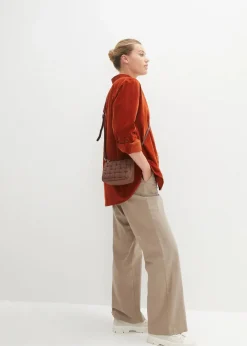 Cord-Hemd mit Seitenschlitz