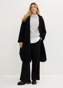 Cord-Mantel mit Teddy-Fleece Kapuze aus reiner Baumwolle