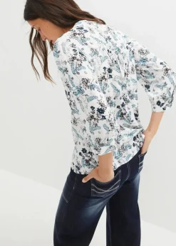 Crinkle-Bluse aus fließender Viskose