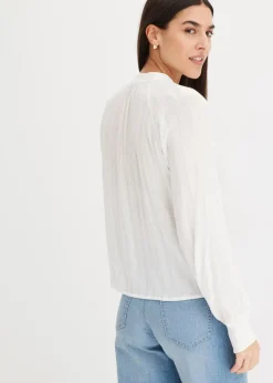 Crinkle-Bluse mit Lurex