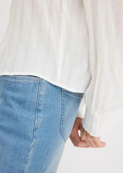 Crinkle-Bluse mit Lurex