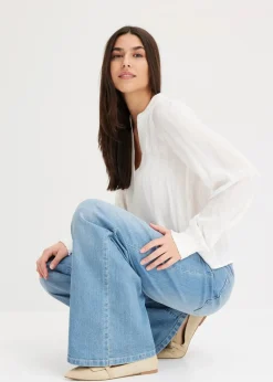 Crinkle-Bluse mit Lurex