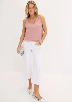 Cropped Top mit tiefem Ausschnitt