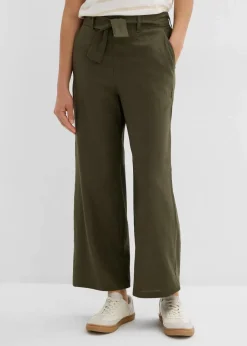 Culotte aus luftigem Leinen-Mix