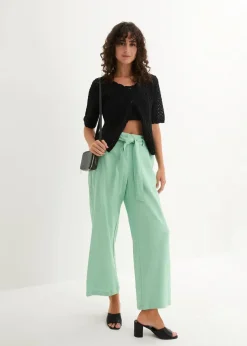Culotte aus luftigem Leinen-Mix