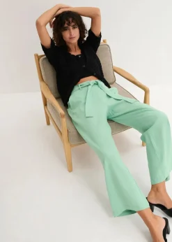 Culotte aus luftigem Leinen-Mix