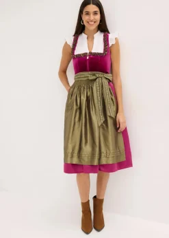 Dirndl mit Samt in Midilänge (2-tlg.Set)